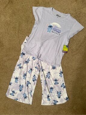 Disney Lilac Stitch Pajama Set - Light Purple & Blue